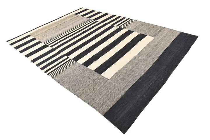 7' x 9' 9 Hand Woven Kilim Modern Wool Rug