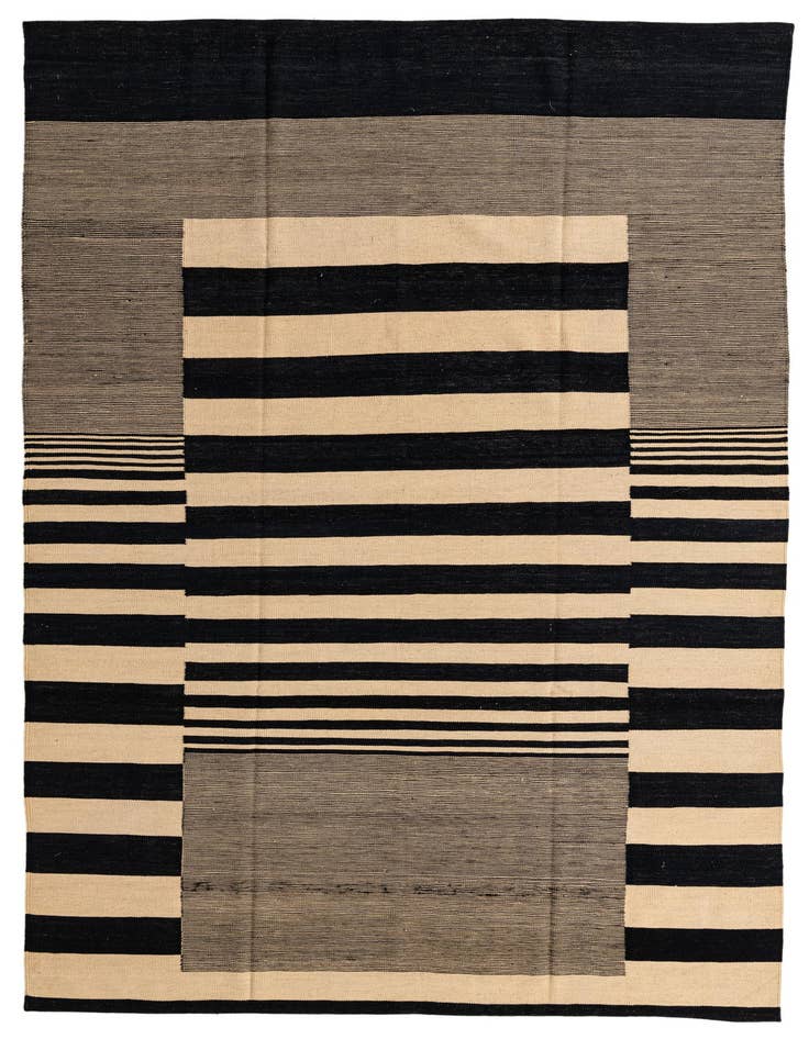 Detail image of 7' x 9' 9 Hand Woven Kilim Modern Wool Rug