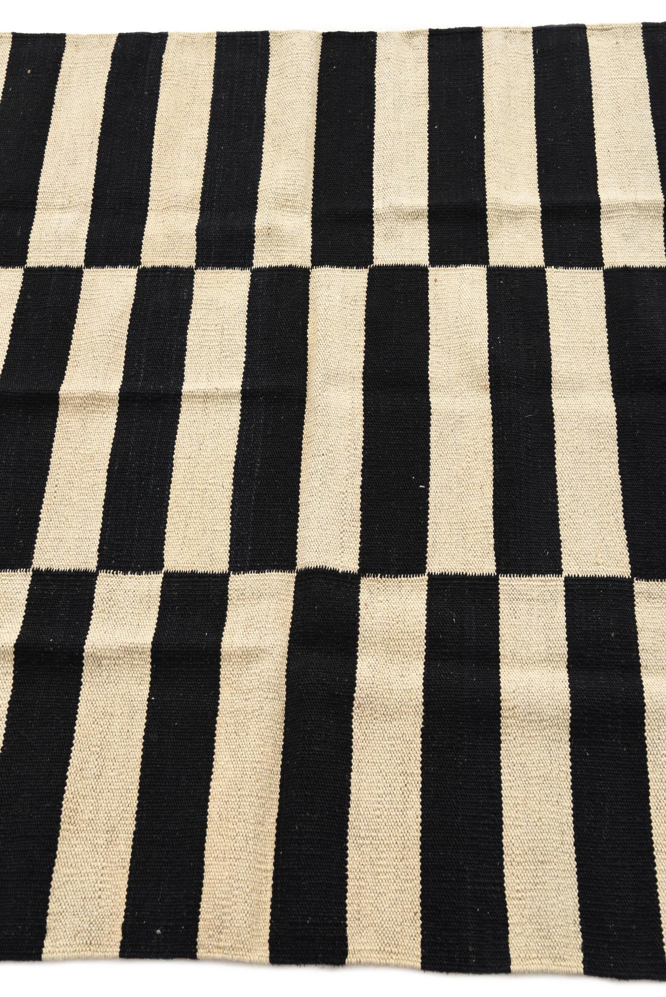 3' 4 x 4' 10 Hand Woven Kilim Modern Wool Rug