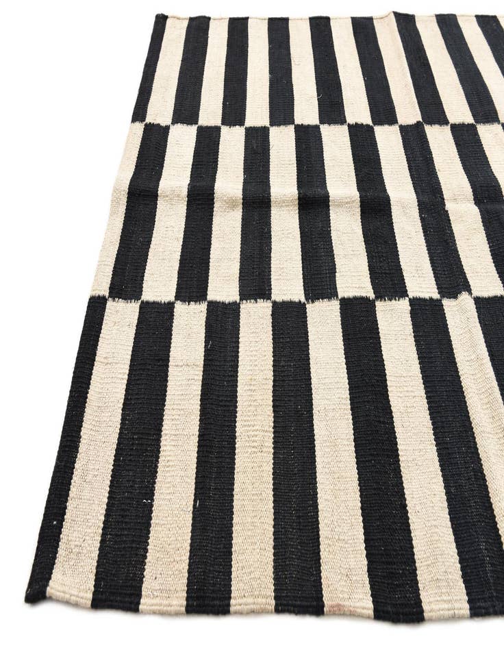 Detail image of 3' 4 x 4' 9  Hand Woven Kilim Modern Wool Rug