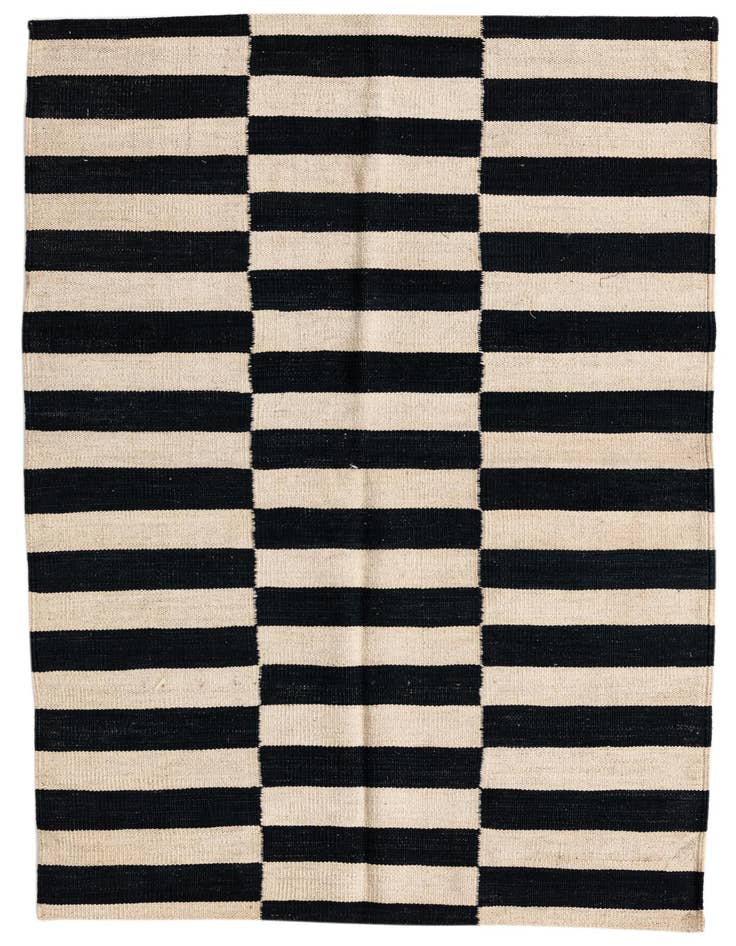 Detail image of 3' 4 x 4' 9 Hand Woven Kilim Modern Wool Rug