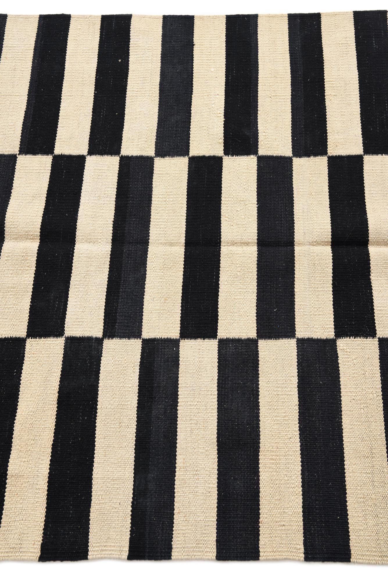 3' 4 x 4' 10 Hand Woven Kilim Modern Wool Rug