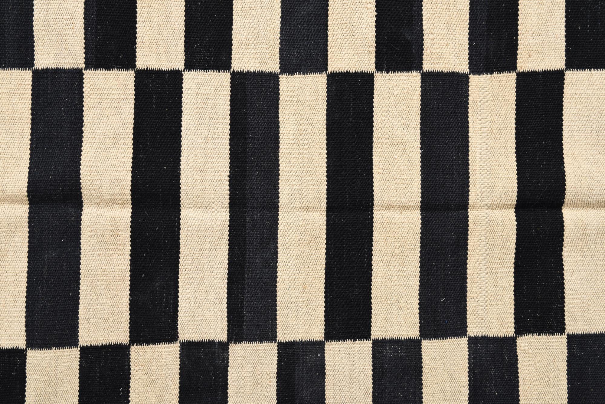 3' 4 x 4' 10 Hand Woven Kilim Modern Wool Rug