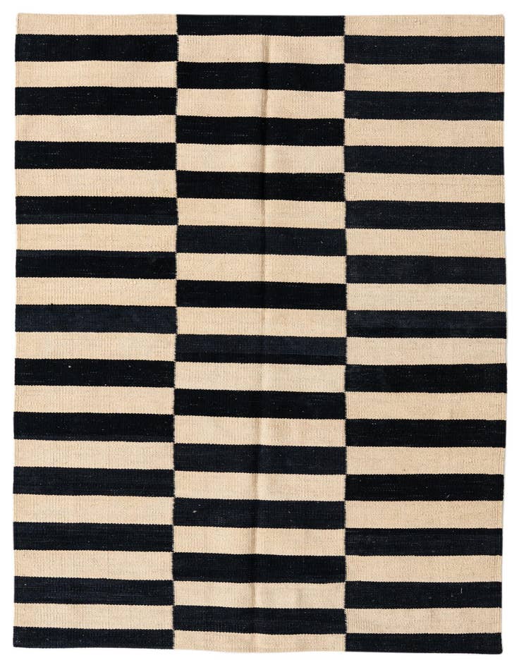 Detail image of 3' 4 x 4' 10 Hand Woven Kilim Modern Wool Rug