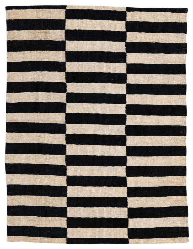 Detail image of 3' 3 x 4' 8 Hand Woven Kilim Modern Wool Rug