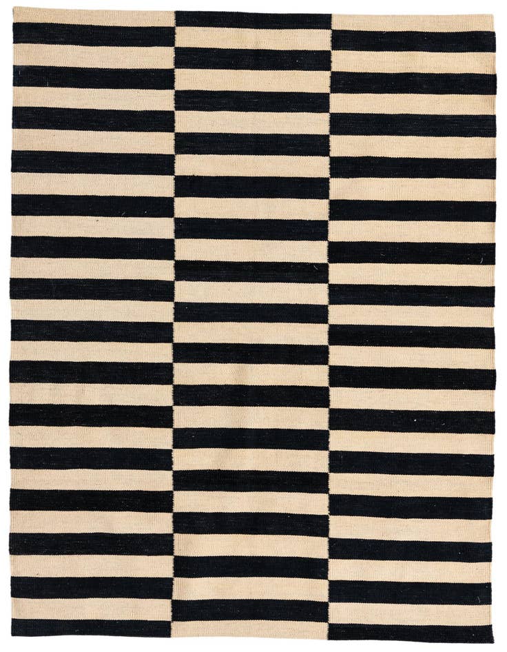Detail image of 4' 2 x 6' 1 Hand Woven Kilim Modern Wool Rug