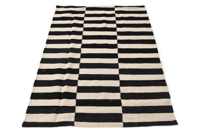 3' 4 x 4' 8 Hand Woven Kilim Modern Wool Rug