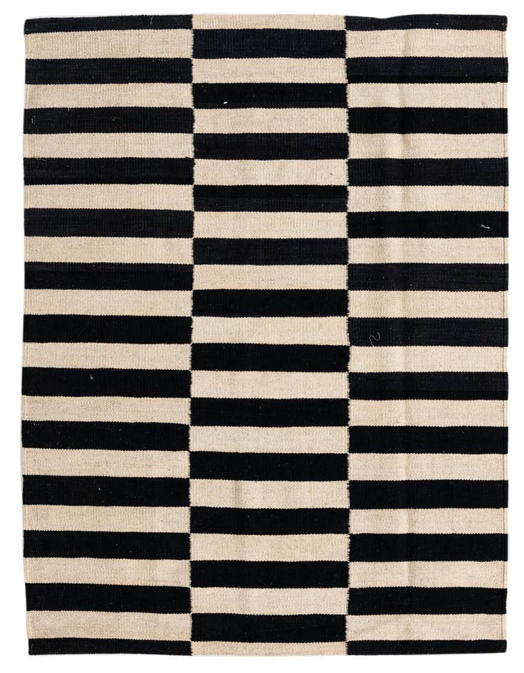 Detail image of 3' 4 x 4' 8 Hand Woven Kilim Modern Wool Rug