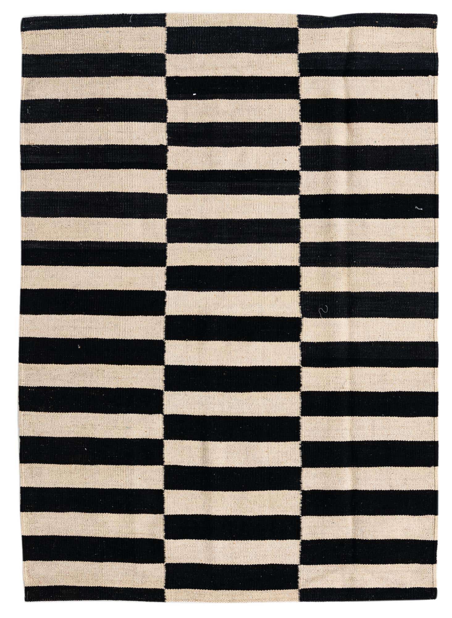 3' 4 x 4' 8 Hand Woven Kilim Modern Wool Rug