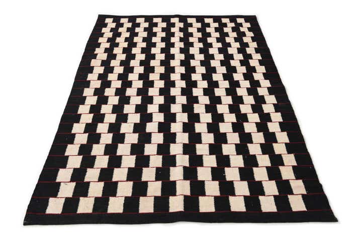 4' 1 x 5' 10 Hand Woven Kilim Modern Wool Rug