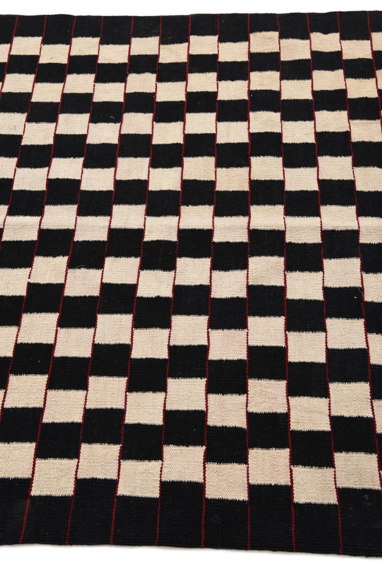 4' 1 x 5' 10 Hand Woven Kilim Modern Wool Rug