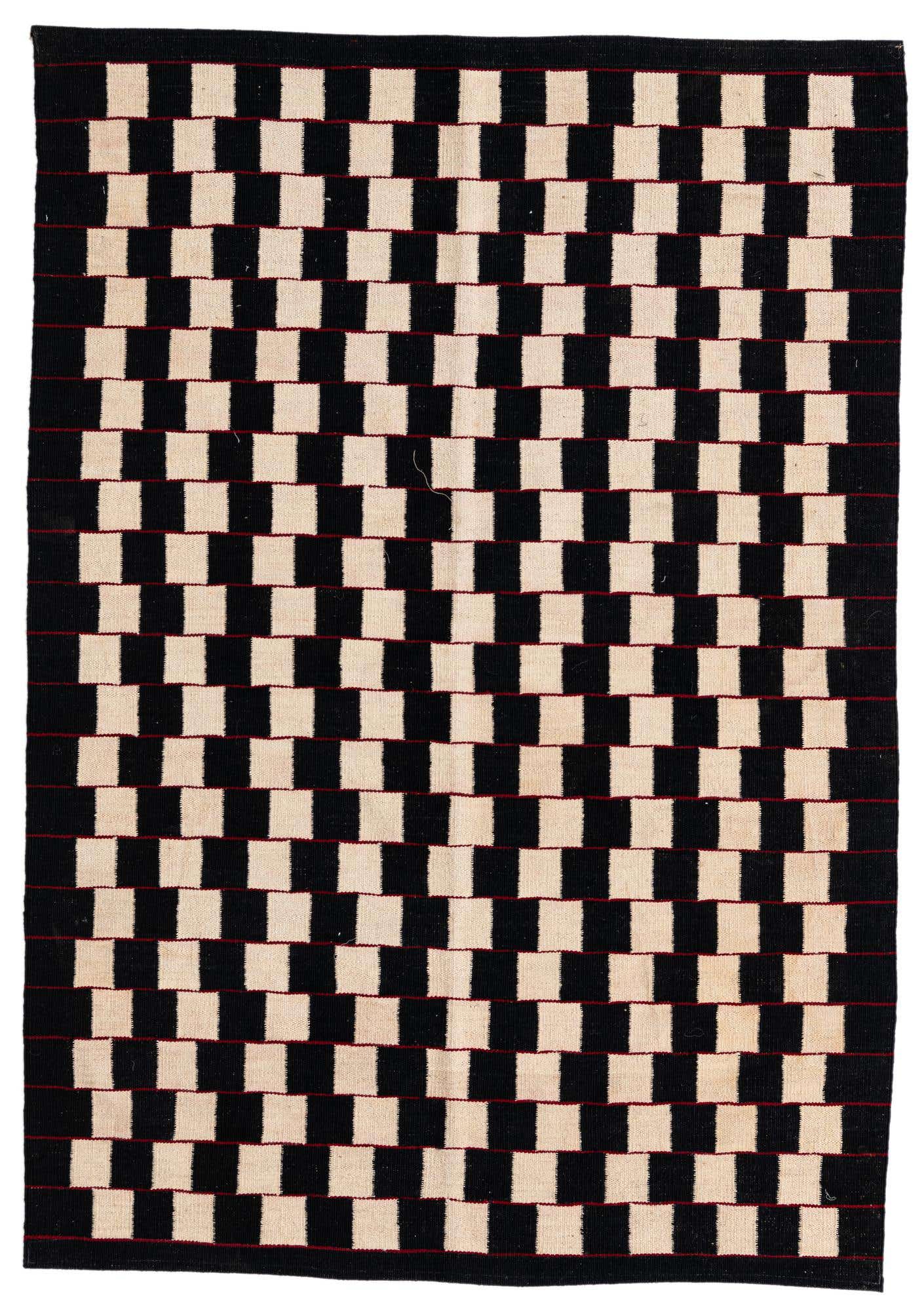 4' 1 x 5' 10 Hand Woven Kilim Modern Wool Rug