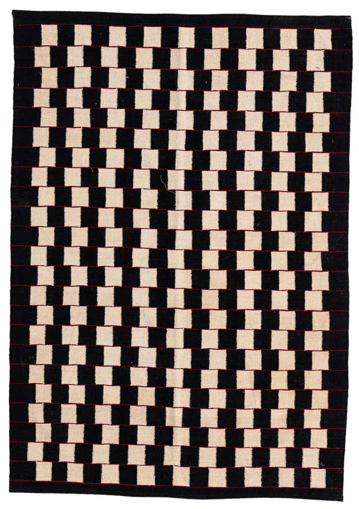 4' 1 x 5' 10 Hand Woven Kilim Modern Wool Rug