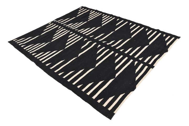 5' 3 x 6' 4 Hand Woven Kilim Modern Wool Rug