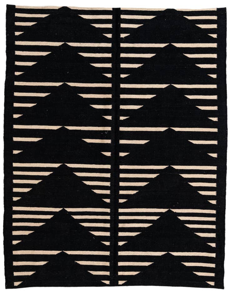 Detail image of 5' 3 x 6' 4 Hand Woven Kilim Modern Wool Rug