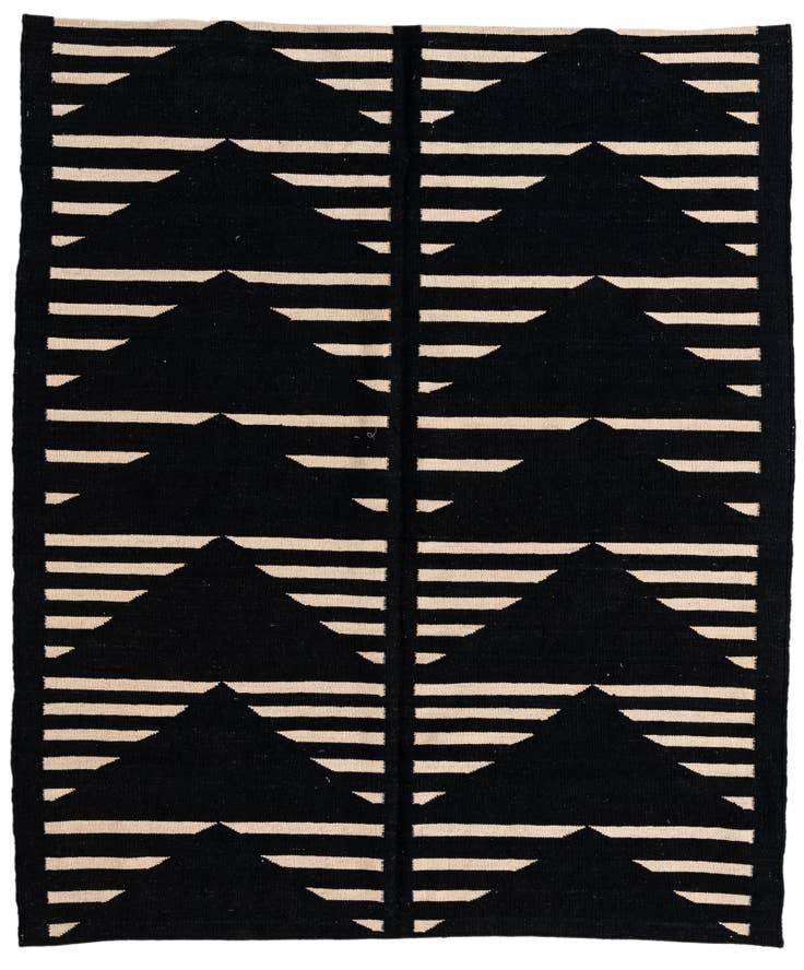 Detail image of 5' 3 x 6' 4 Hand Woven Kilim Modern Wool Rug