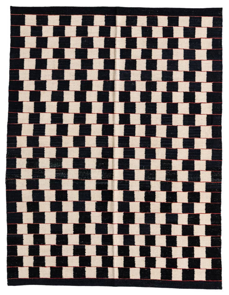 Detail image of 4' 5 x 6' Hand Woven Kilim Modern Wool Rug