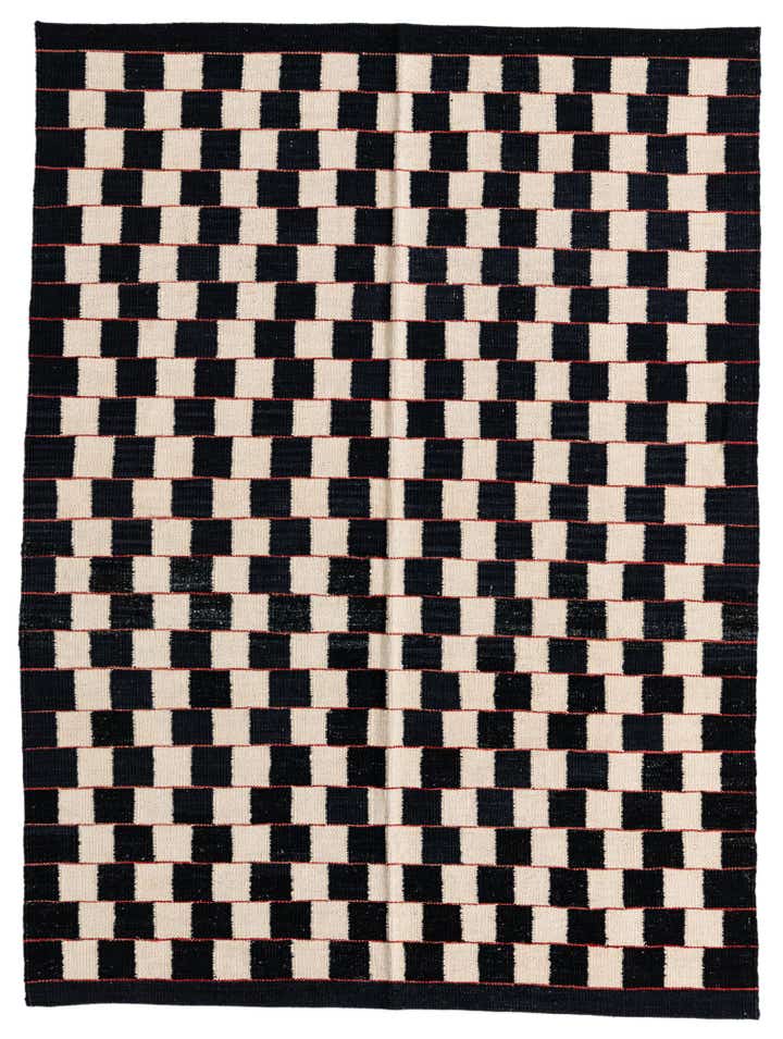 4' 5 x 6' Hand Woven Kilim Modern Wool Rug