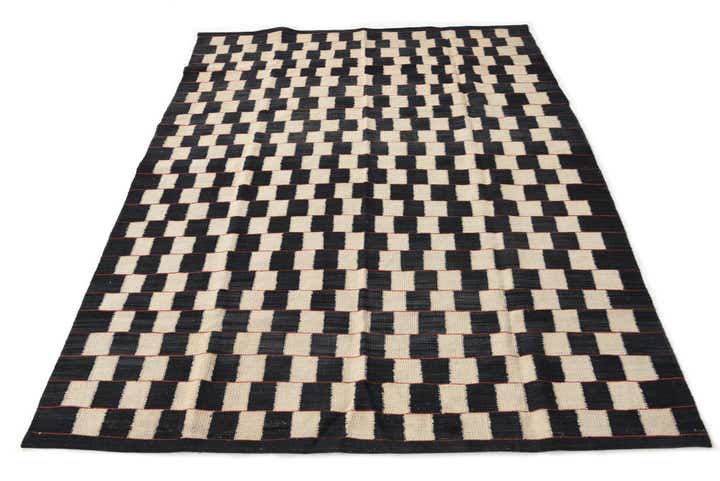 4' 11 x 6' 3 Hand Woven Kilim Modern Wool Rug
