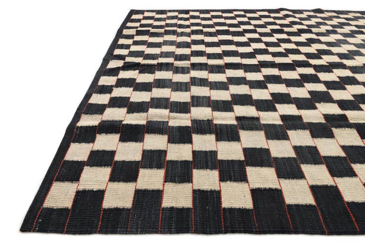 Detail image of 4' 11 x 6' 3 Hand Woven Kilim Modern Wool Rug