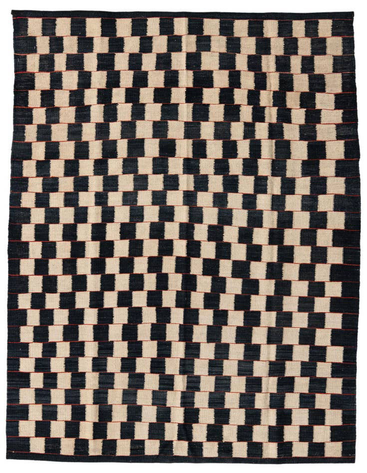Detail image of 4' 11 x 6' 3 Hand Woven Kilim Modern Wool Rug