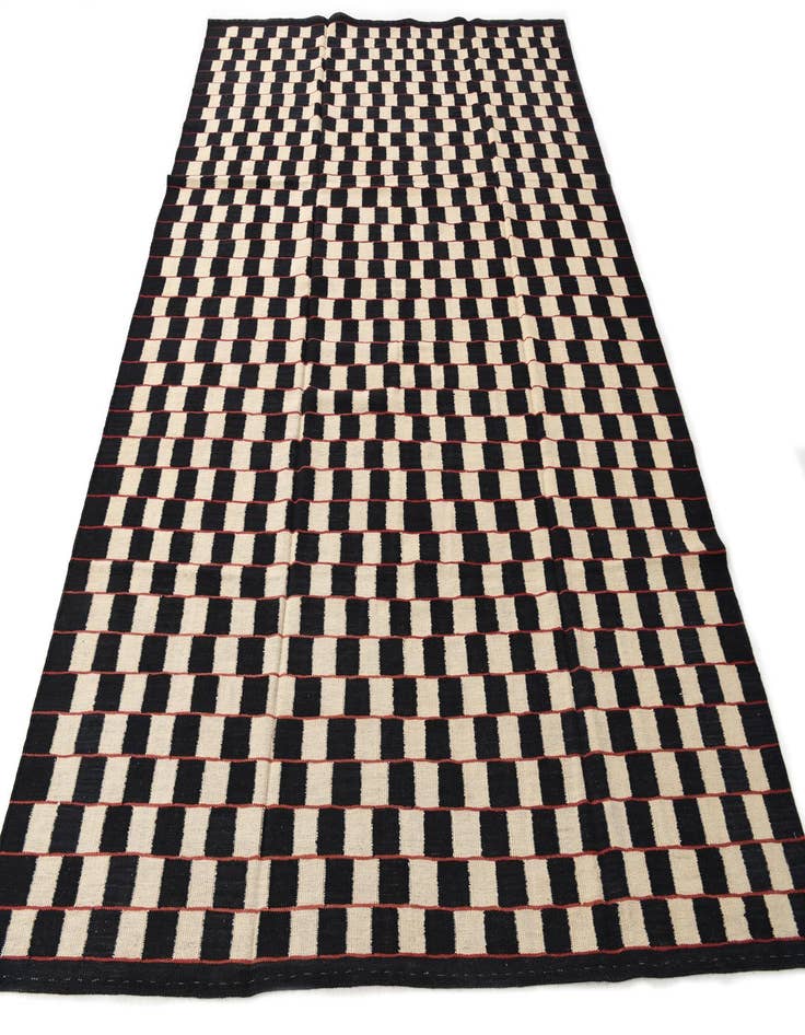 Detail image of 6' 9 x 9' 5  Hand Woven Kilim Modern Wool Rug