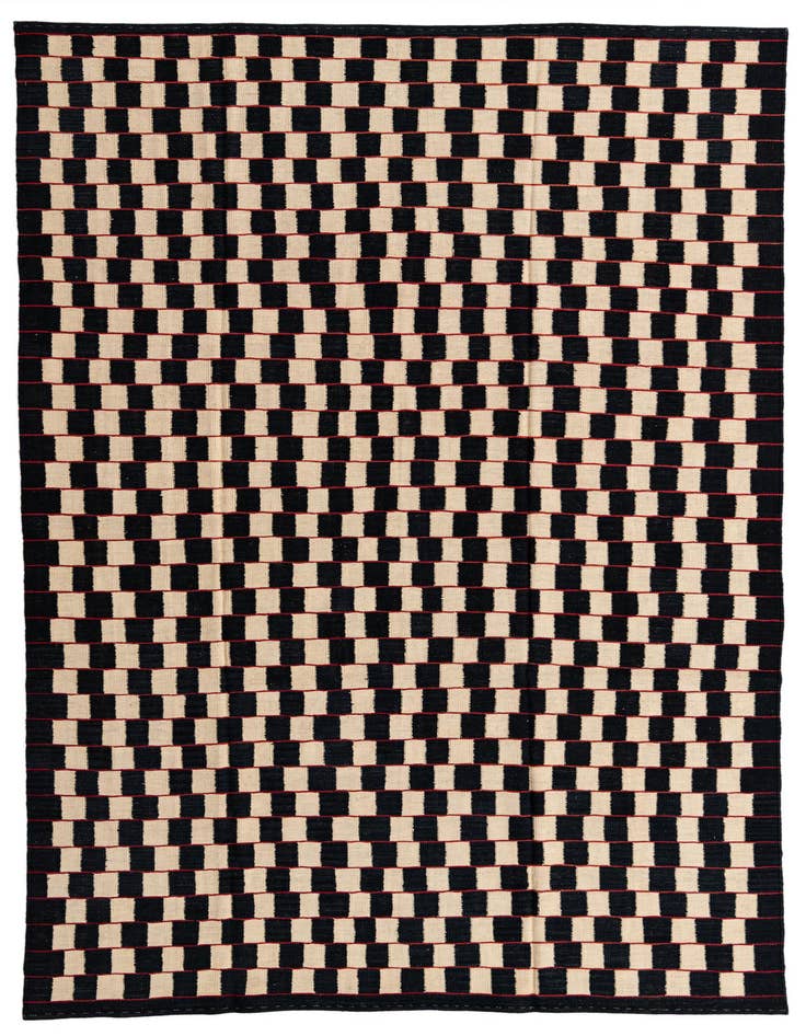 Detail image of 6' 9 x 9' 5 Hand Woven Kilim Modern Wool Rug