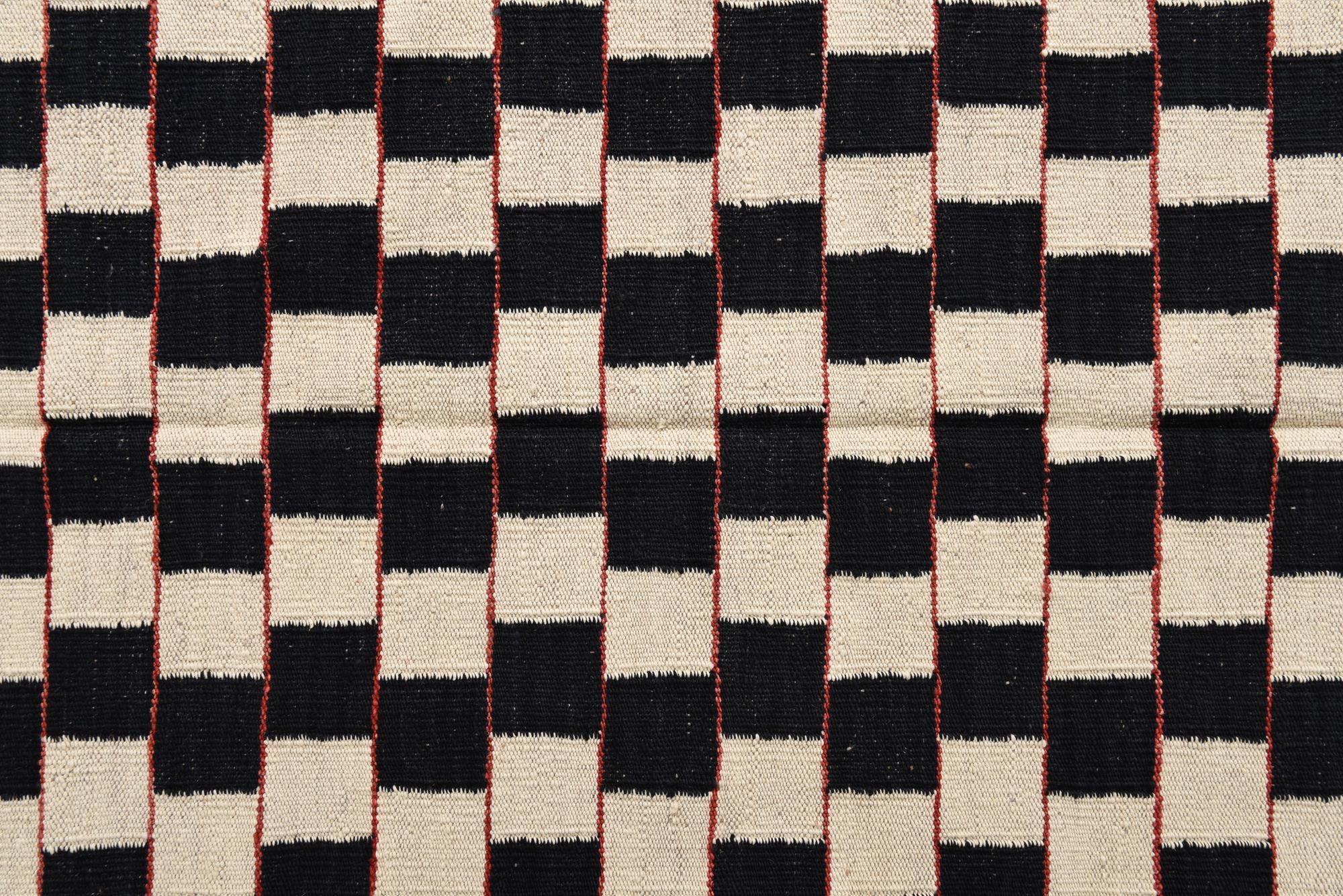 4' 5 x 5' 10 Hand Woven Kilim Modern Wool Rug