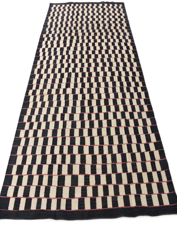 Detail image of 6' 2 x 9' 7  Hand Woven Kilim Modern Wool Rug