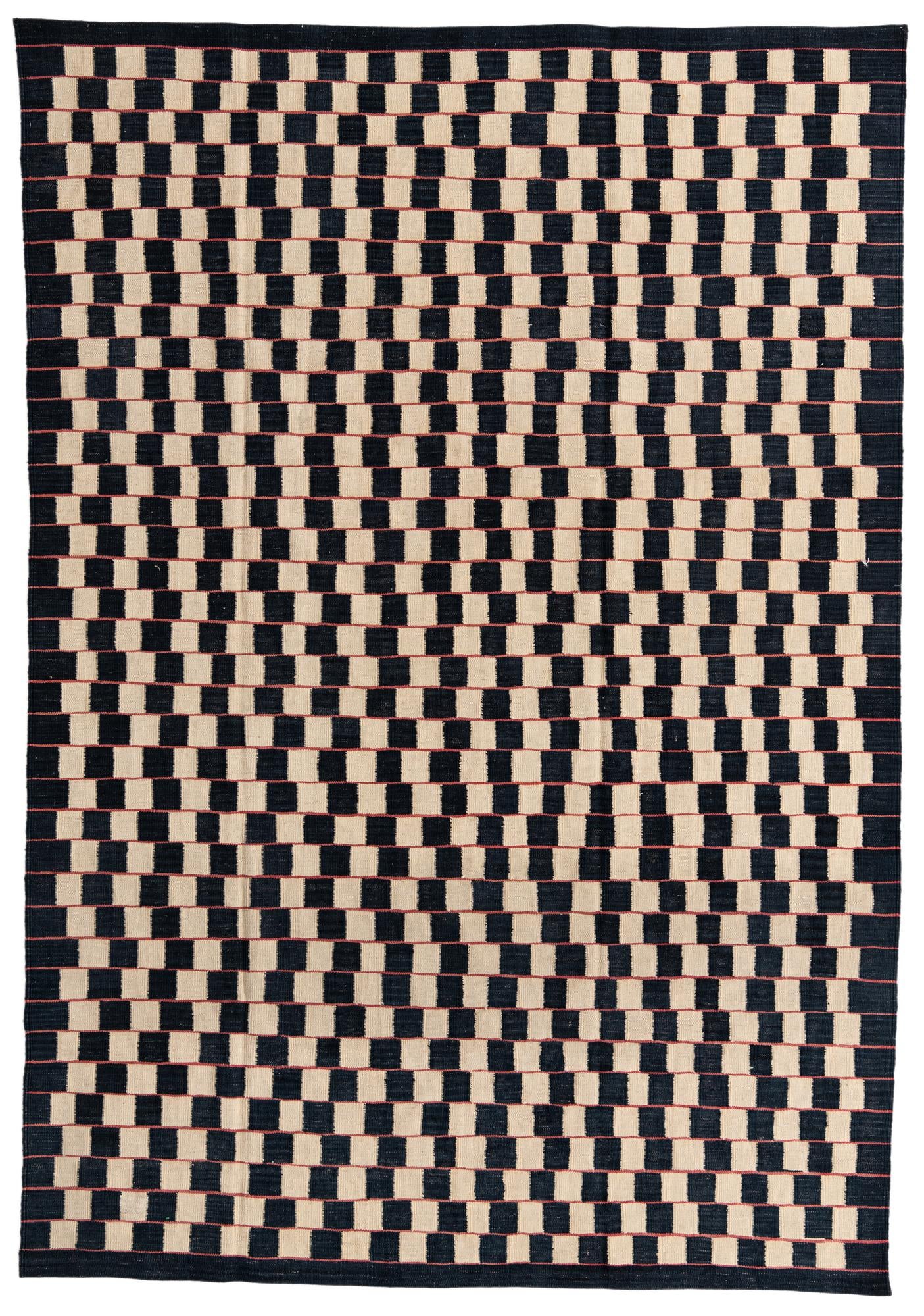 6' 2 x 9' 7 Hand Woven Kilim Modern Wool Rug