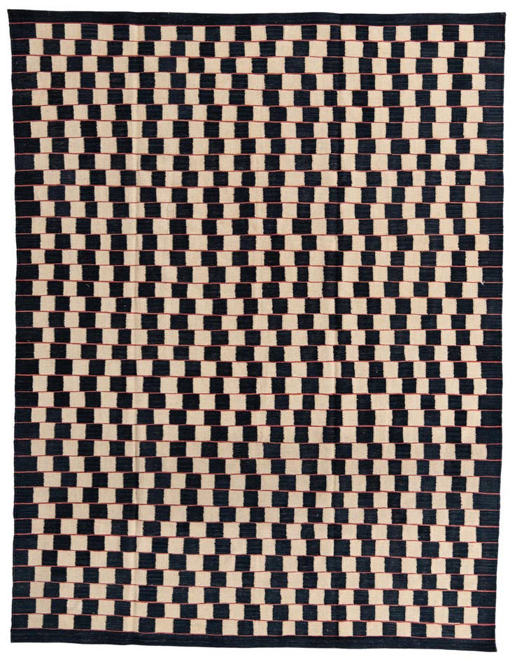 Detail image of 6' 2 x 9' 7 Hand Woven Kilim Modern Wool Rug
