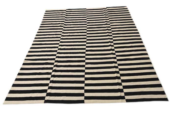 8' 1 x 11' Hand Woven Kilim Modern Wool Rug