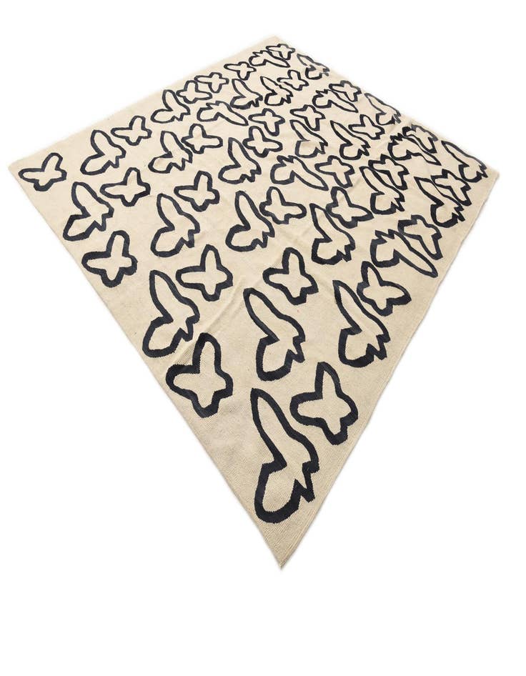 Detail image of 8' 3 x 9' 7  Hand Woven Kilim Modern Wool Rug