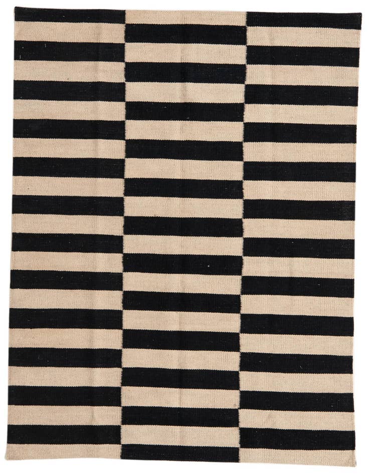 Detail image of 3' 3 x 4' 10 Hand Woven Kilim Modern Wool Rug