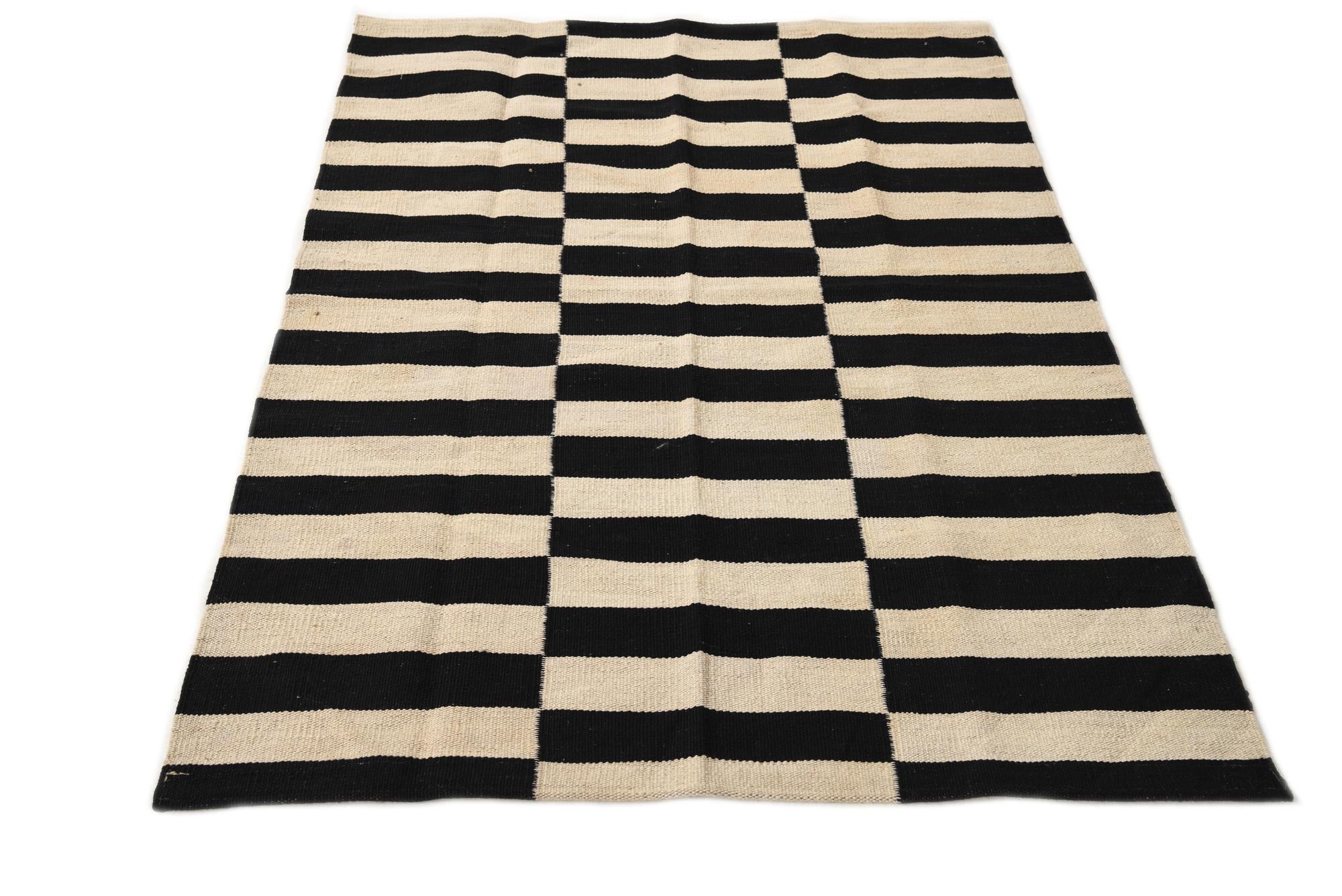 3' 3 x 5' Hand Woven Kilim Modern Wool Rug