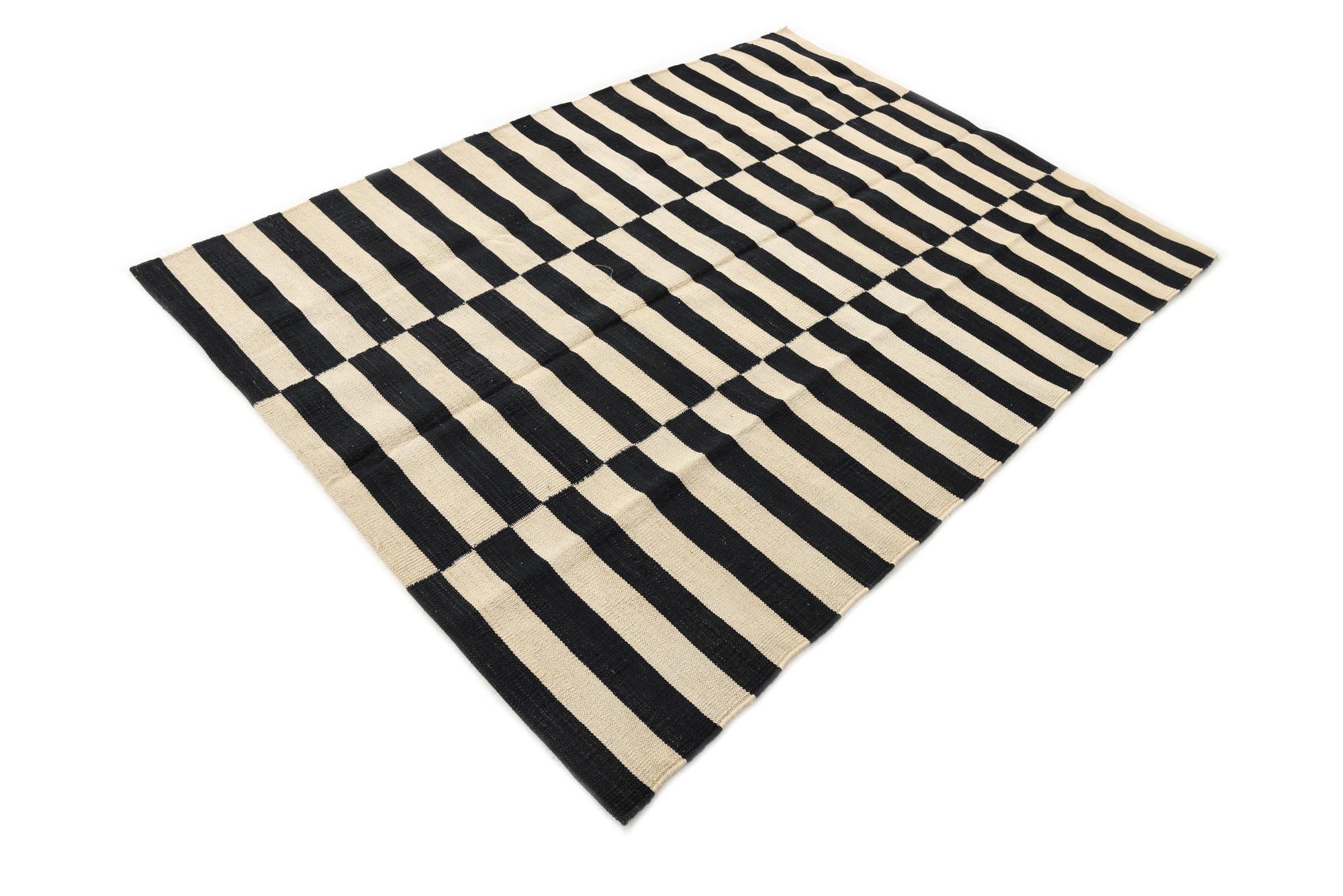 4' 2 x 5' 10 Hand Woven Kilim Modern Wool Rug