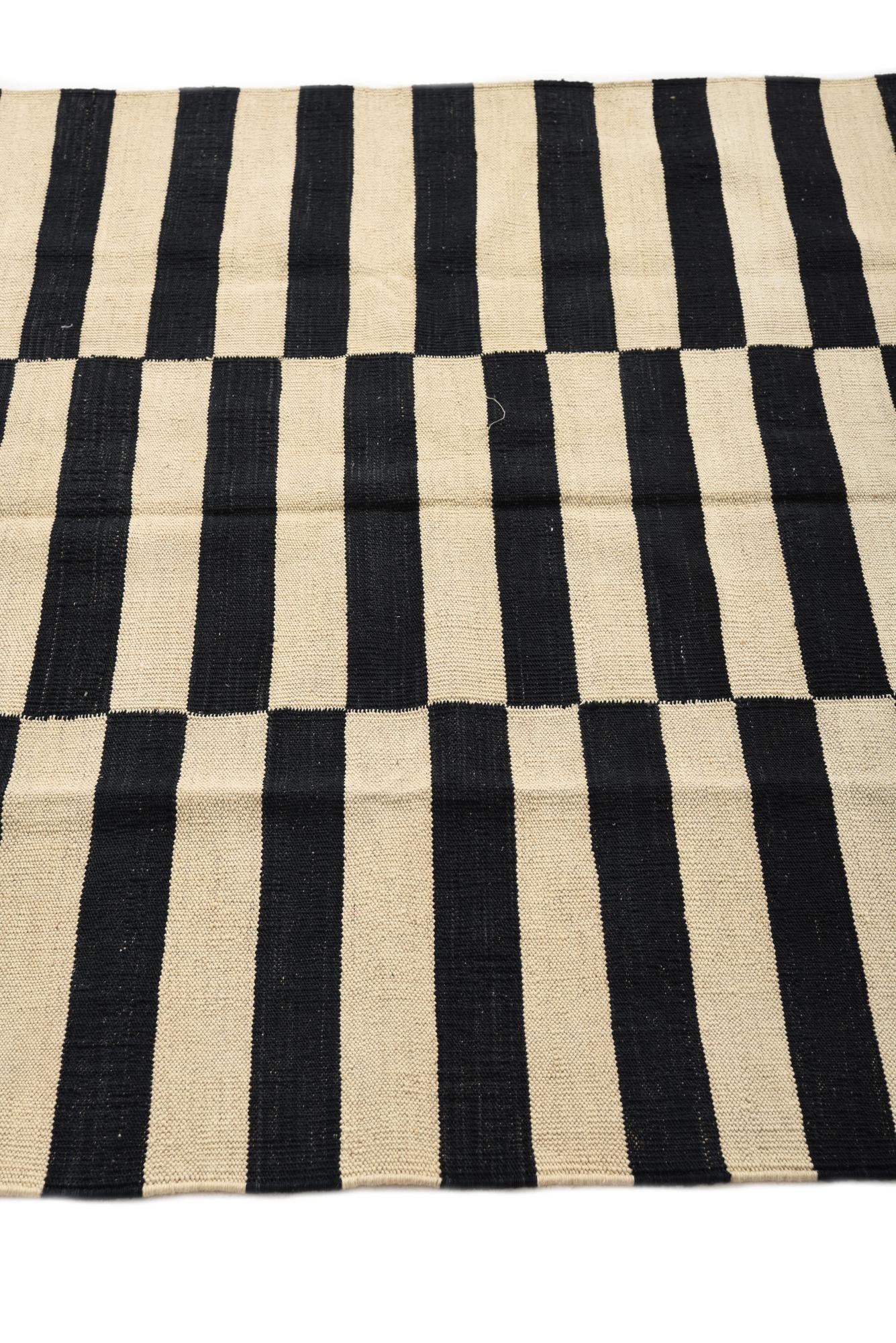 4' 2 x 5' 10 Hand Woven Kilim Modern Wool Rug