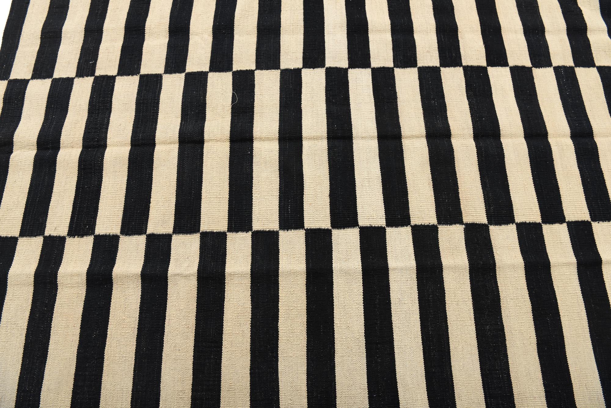 4' 2 x 5' 10 Hand Woven Kilim Modern Wool Rug