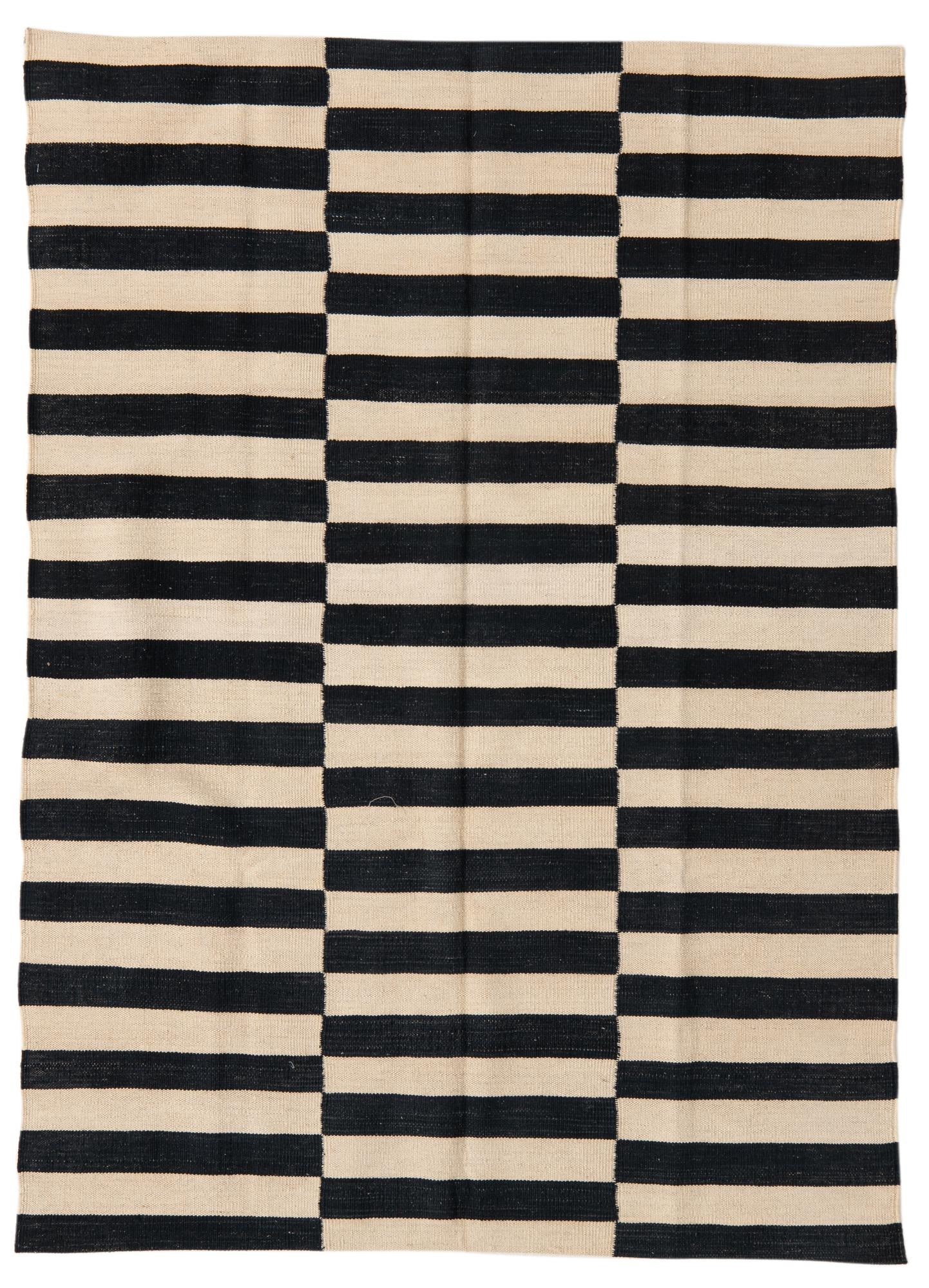 4' 2 x 5' 10 Hand Woven Kilim Modern Wool Rug