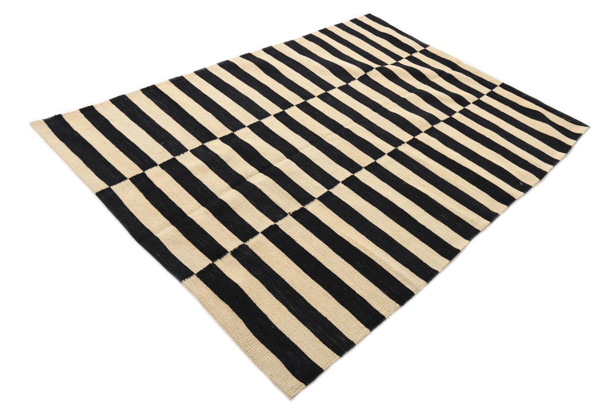4' 3 x 5' 10 Hand Woven Kilim Modern Wool Rug