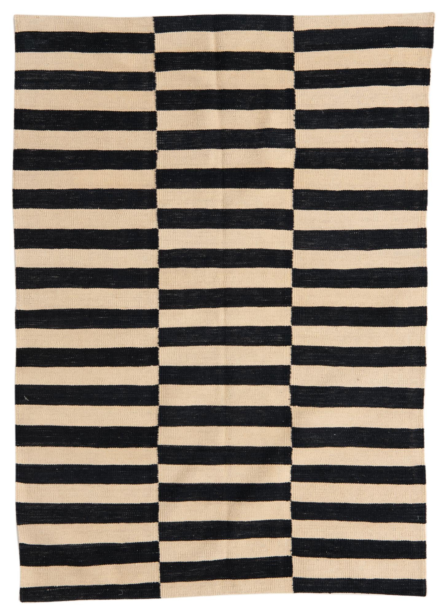 4' 3 x 5' 10 Hand Woven Kilim Modern Wool Rug