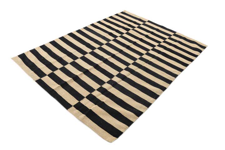 4' 2 x 5' 10 Hand Woven Kilim Modern Wool Rug