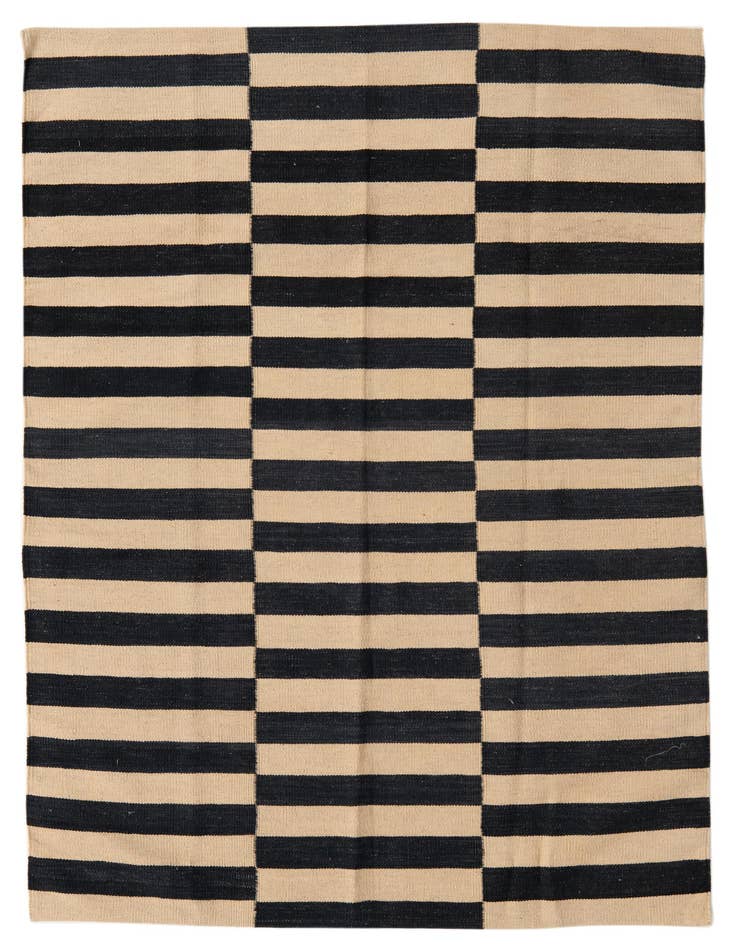 Detail image of 4' 2 x 5' 10 Hand Woven Kilim Modern Wool Rug