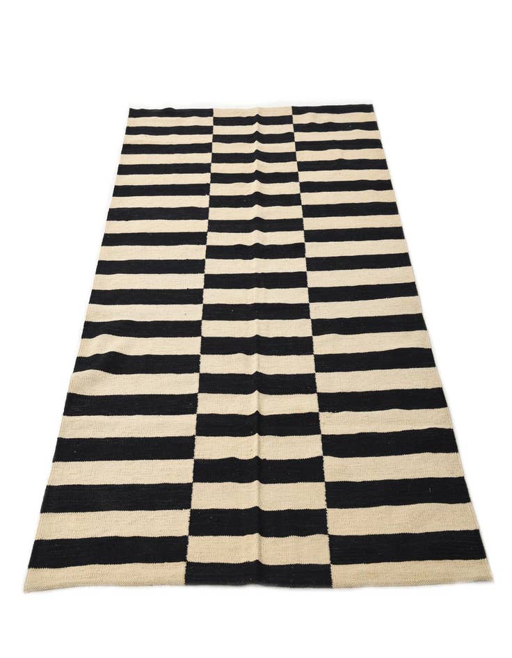 Detail image of 4' 2 x 6'  Hand Woven Kilim Modern Wool Rug