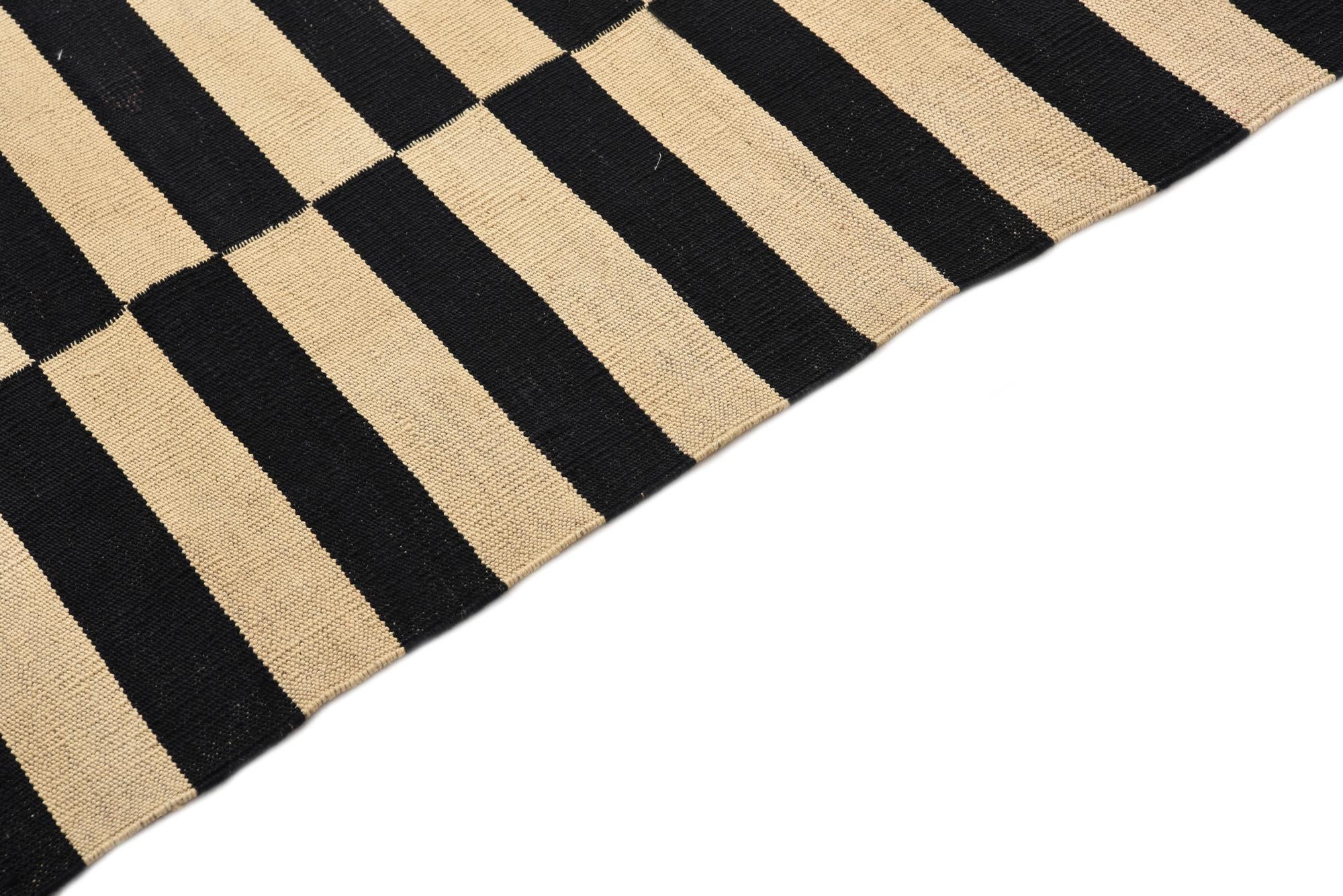 3' 4 x 4' 10 Hand Woven Kilim Modern Wool Rug
