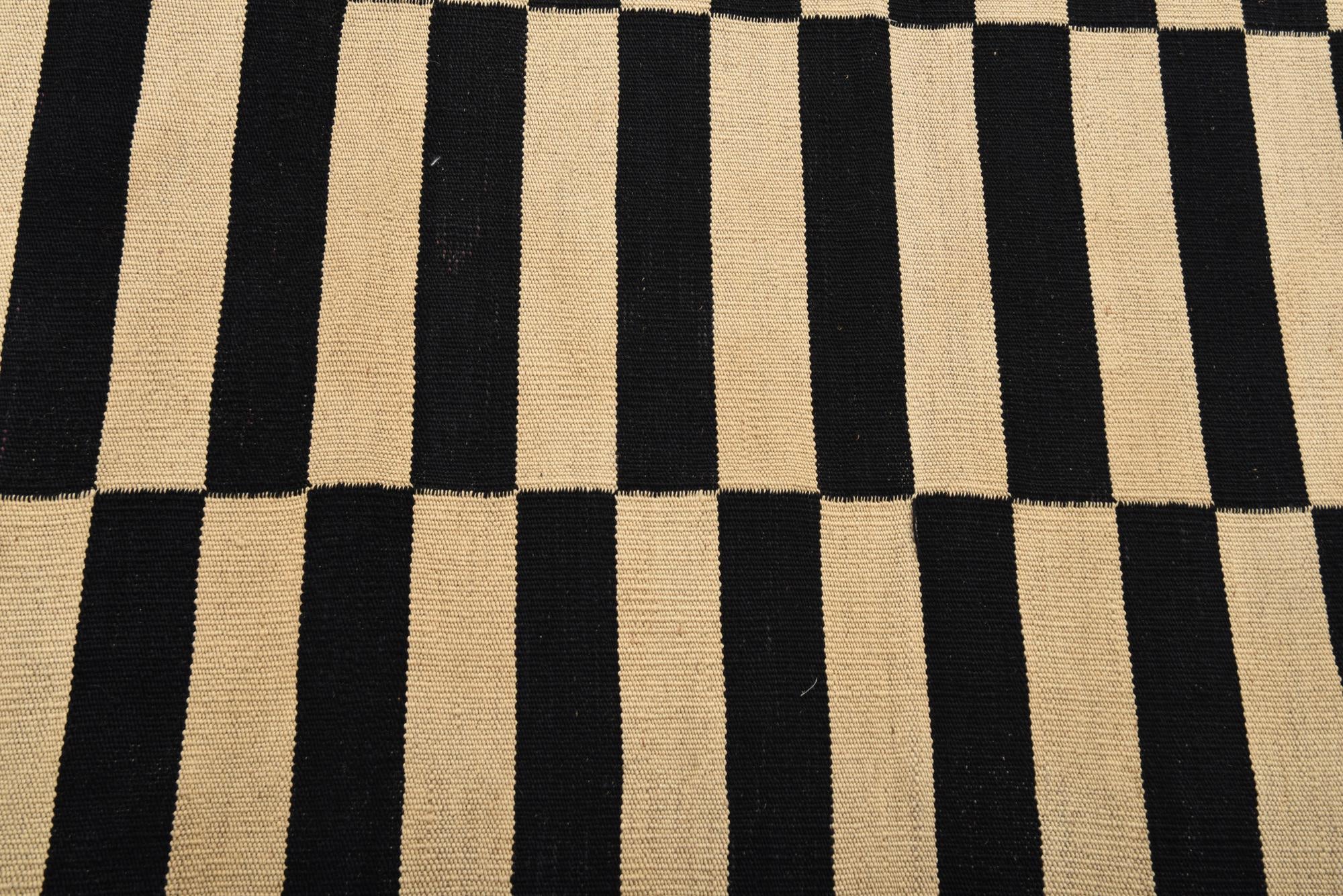 3' 4 x 4' 10 Hand Woven Kilim Modern Wool Rug