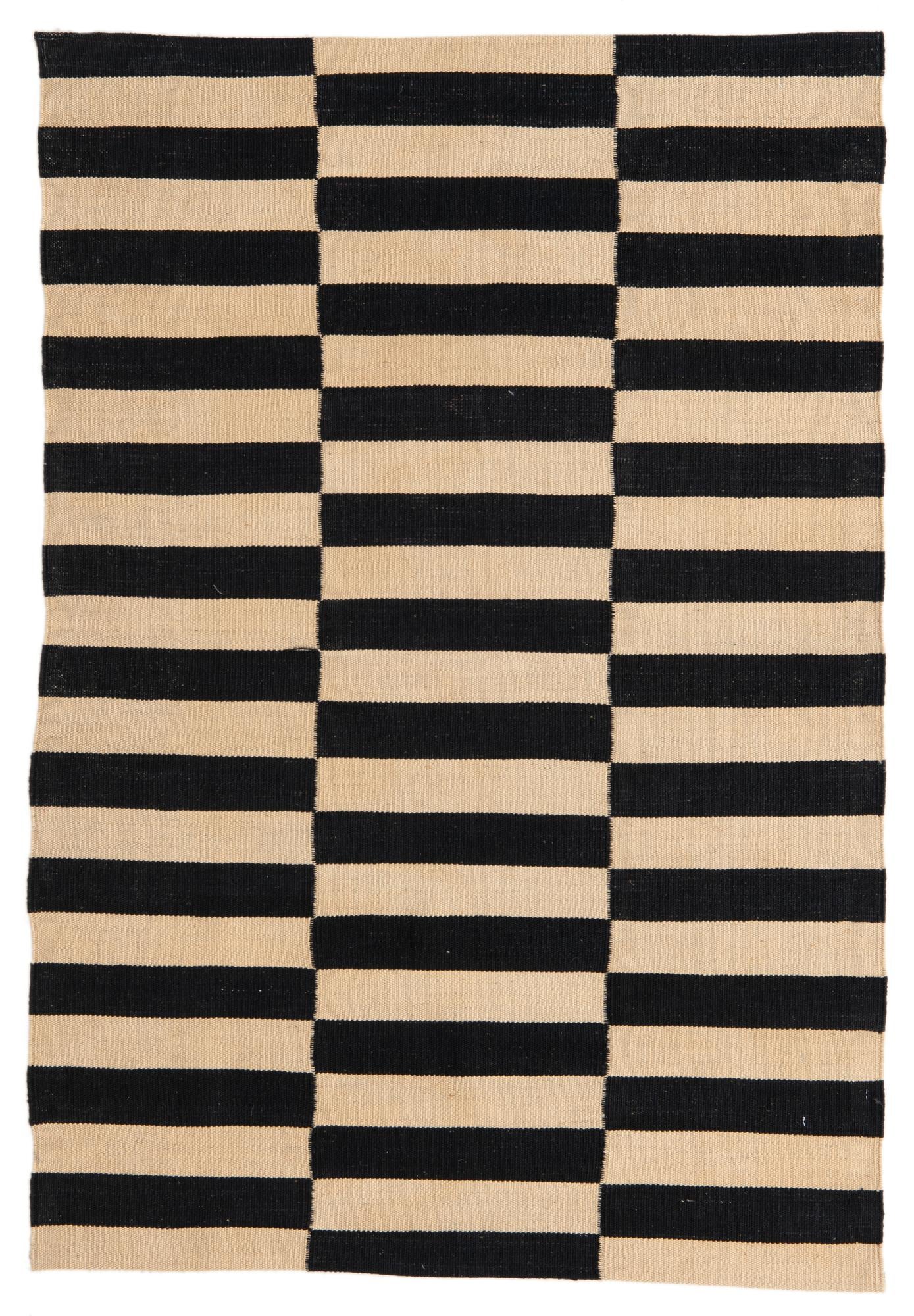3' 4 x 4' 10 Hand Woven Kilim Modern Wool Rug