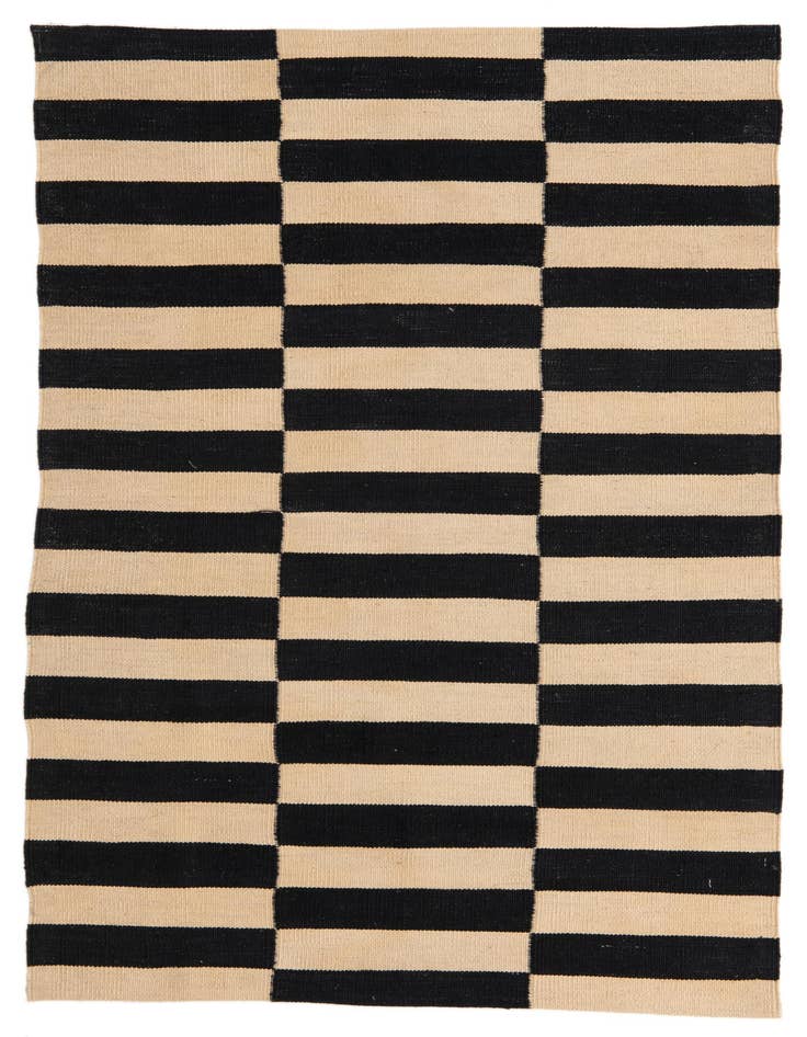Detail image of 3' 4 x 4' 10 Hand Woven Kilim Modern Wool Rug