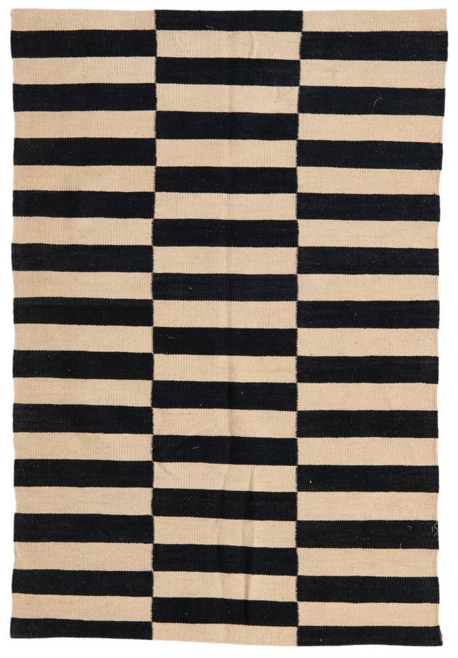 Detail image of 3' 3 x 4' 10 Hand Woven Kilim Modern Wool Rug