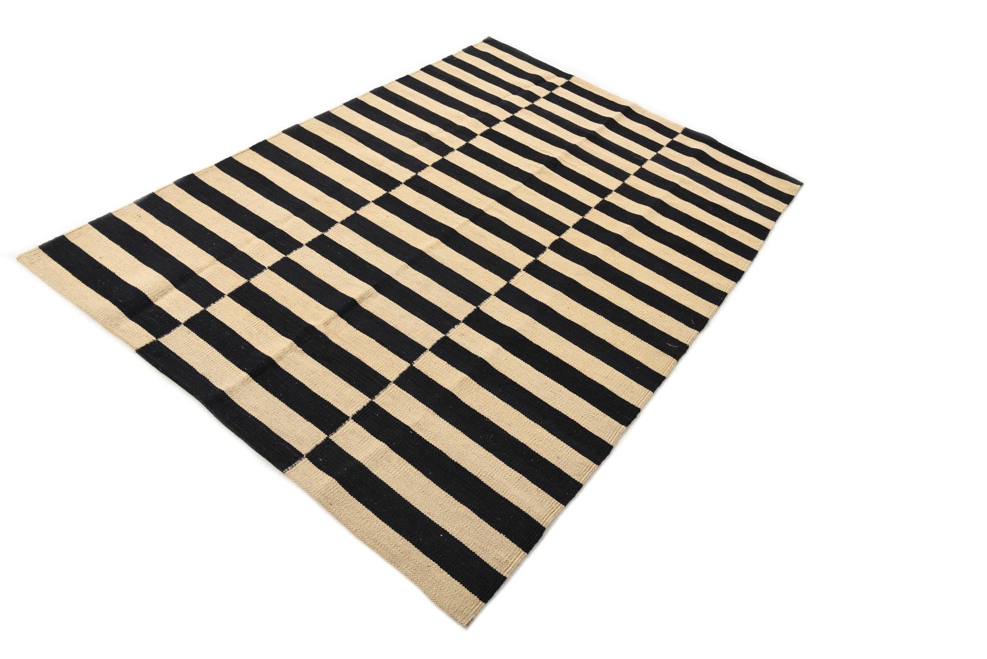 4' 2 x 5' 10 Hand Woven Kilim Modern Wool Rug